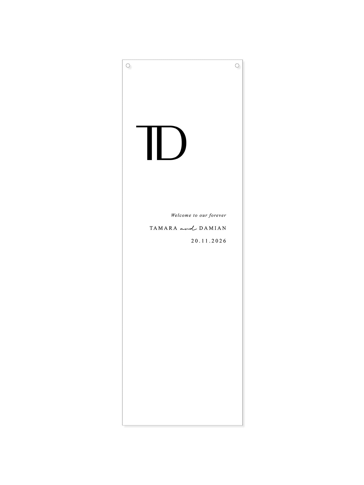 Monogram Fabric Welcome Sign