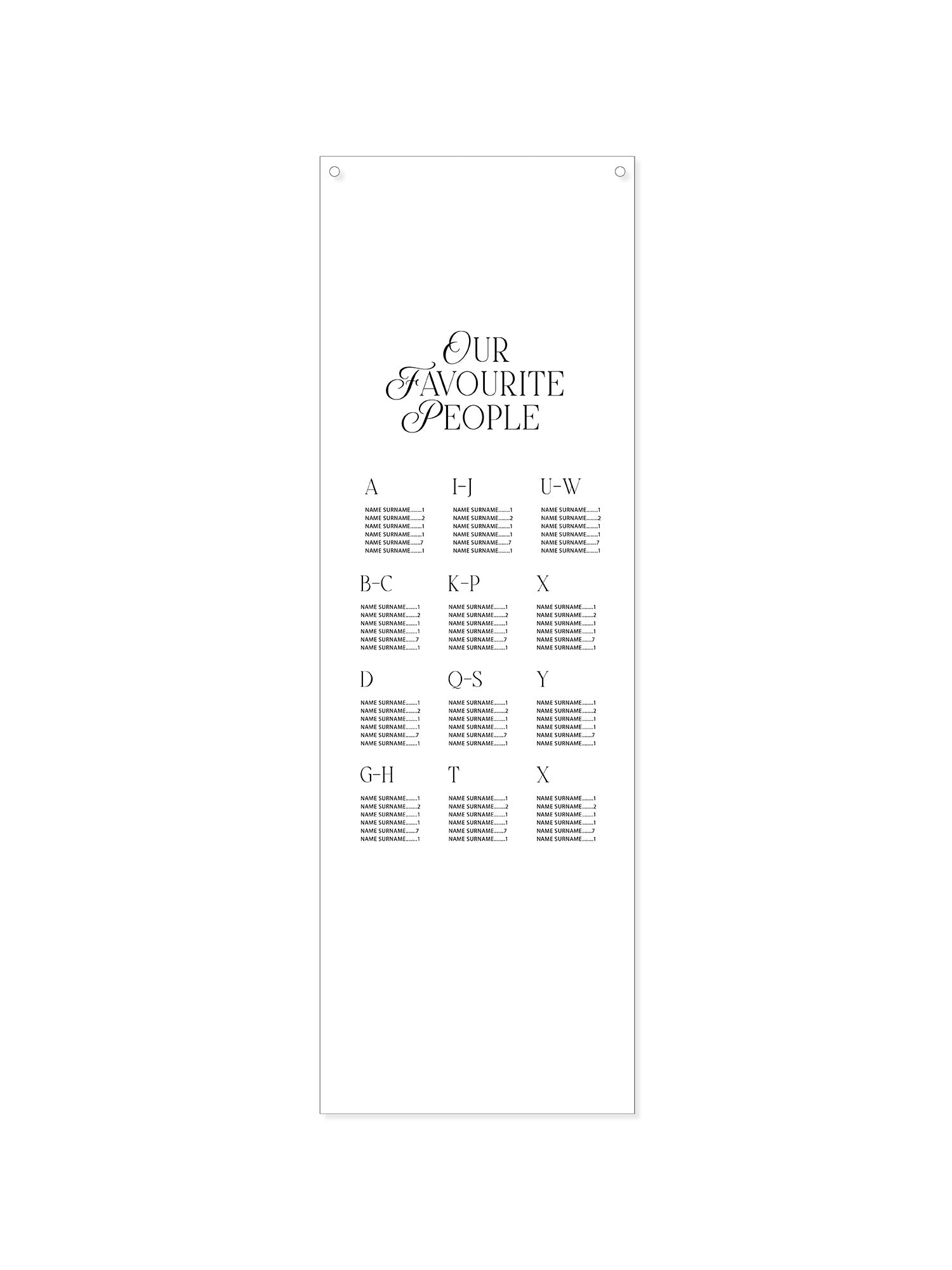 Willow Fabric Seating Chart