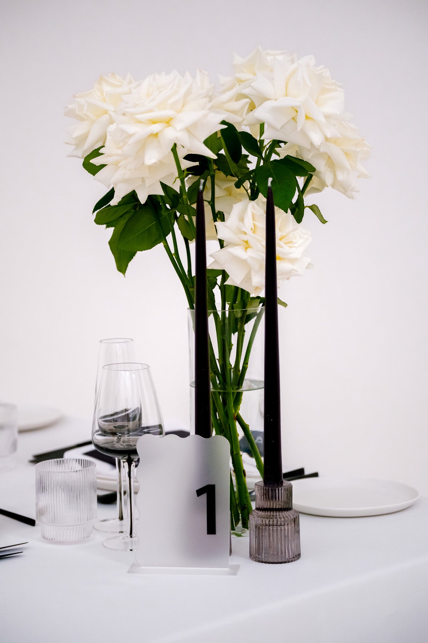 Frost Acrylic Wave Table Number Set – Black