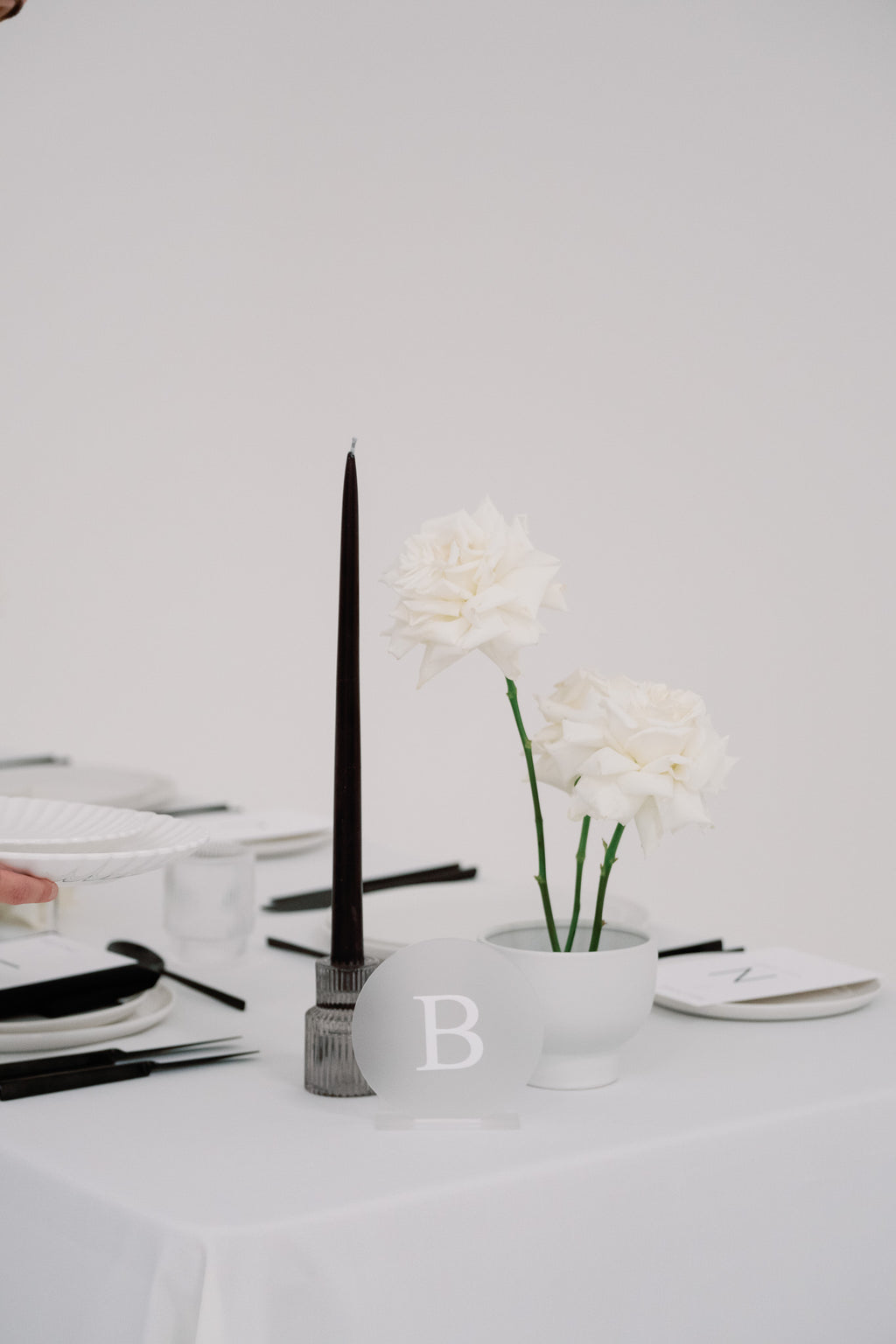 Frost Acrylic Round Table Number Set – White