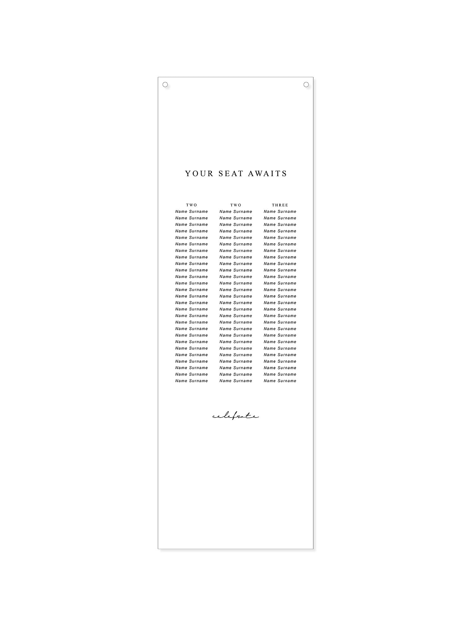 Monogram Fabric Seating Chart
