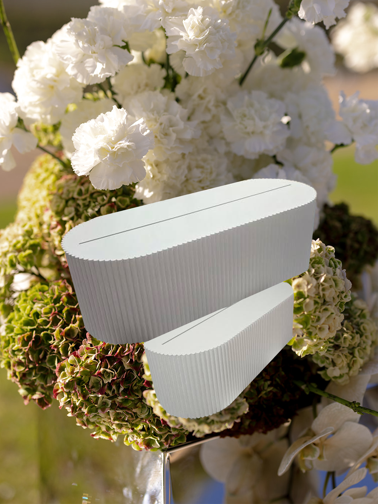 Oval Ripple Stand – White