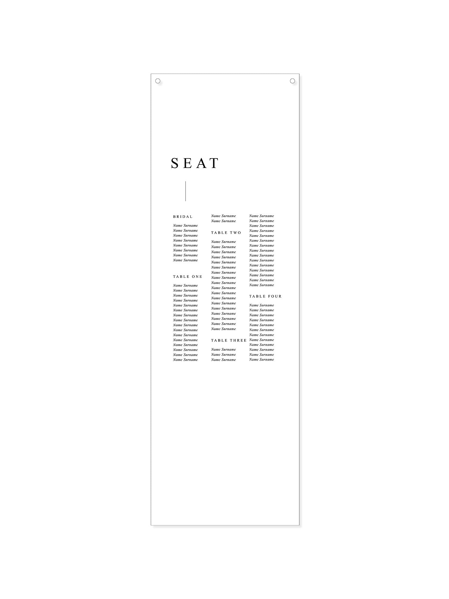Roman Fabric Seating Chart – Highlane Creative