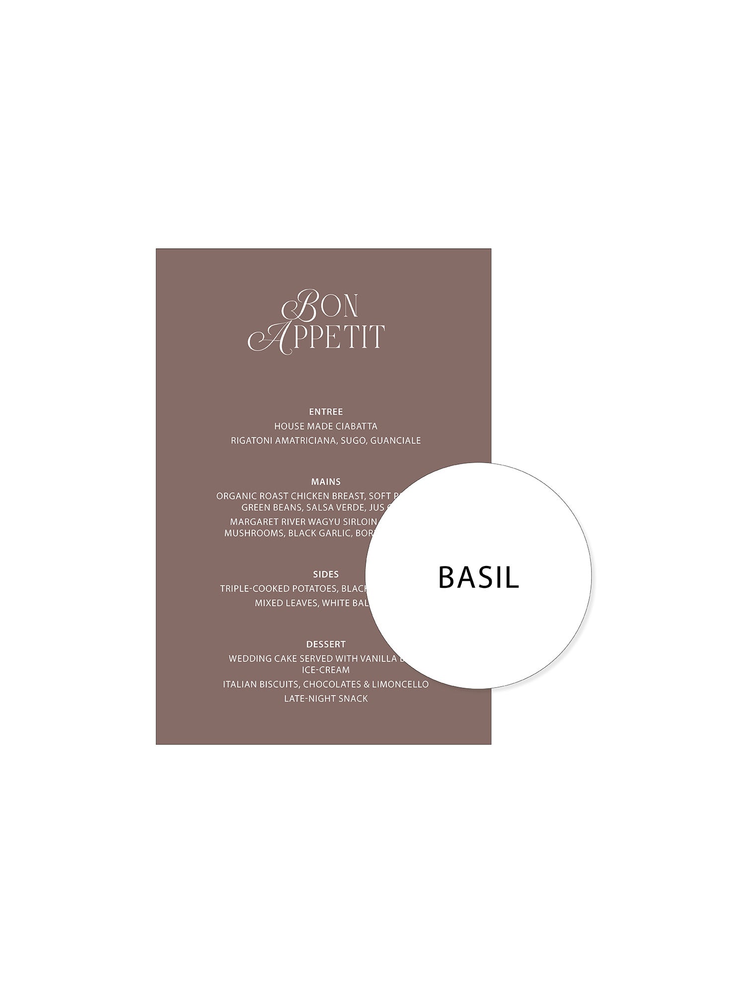 Willow Menu Package